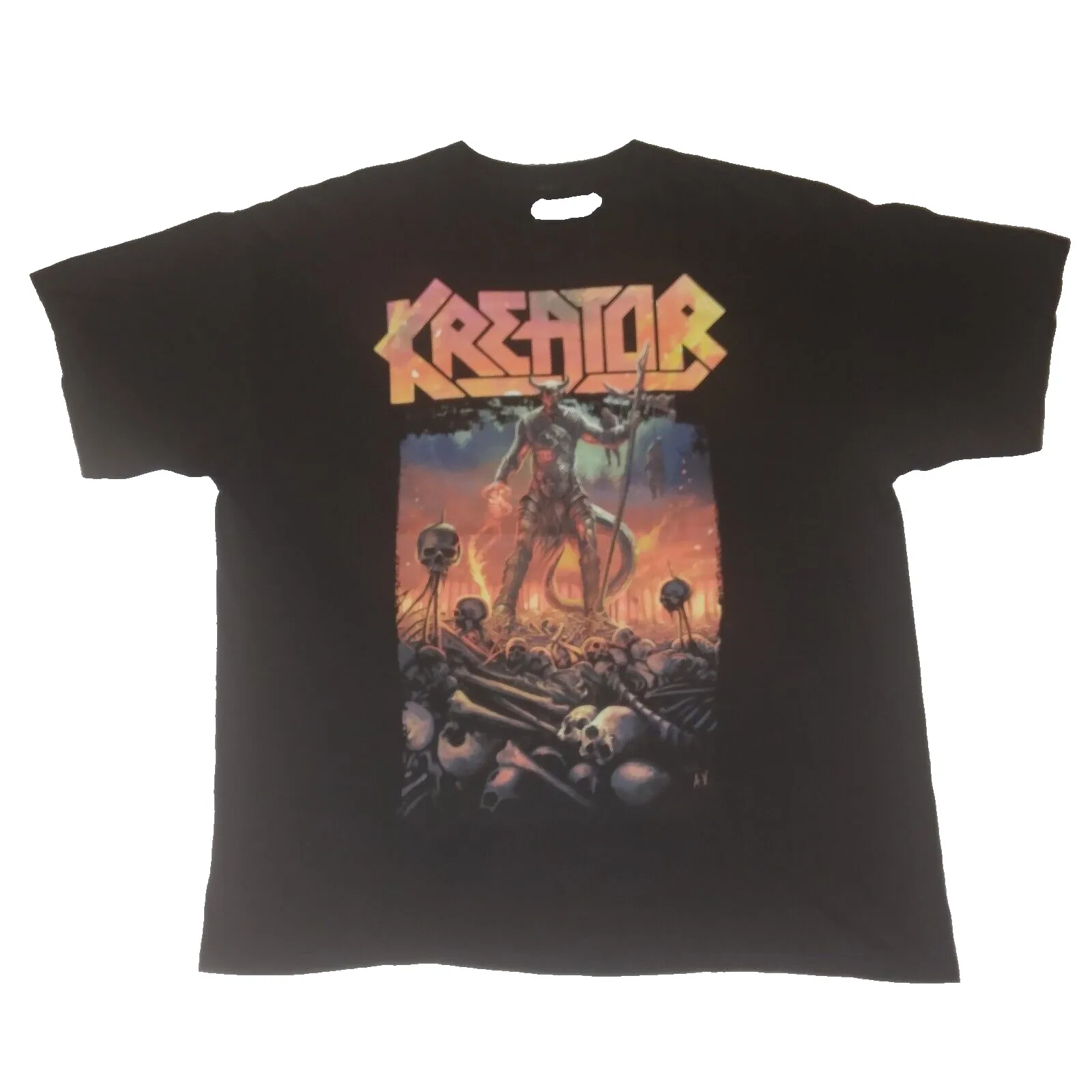 Kreator Band T Shirt Men'S 2Xl Devil Skulls Av Thrash Metal Extreme Aggression