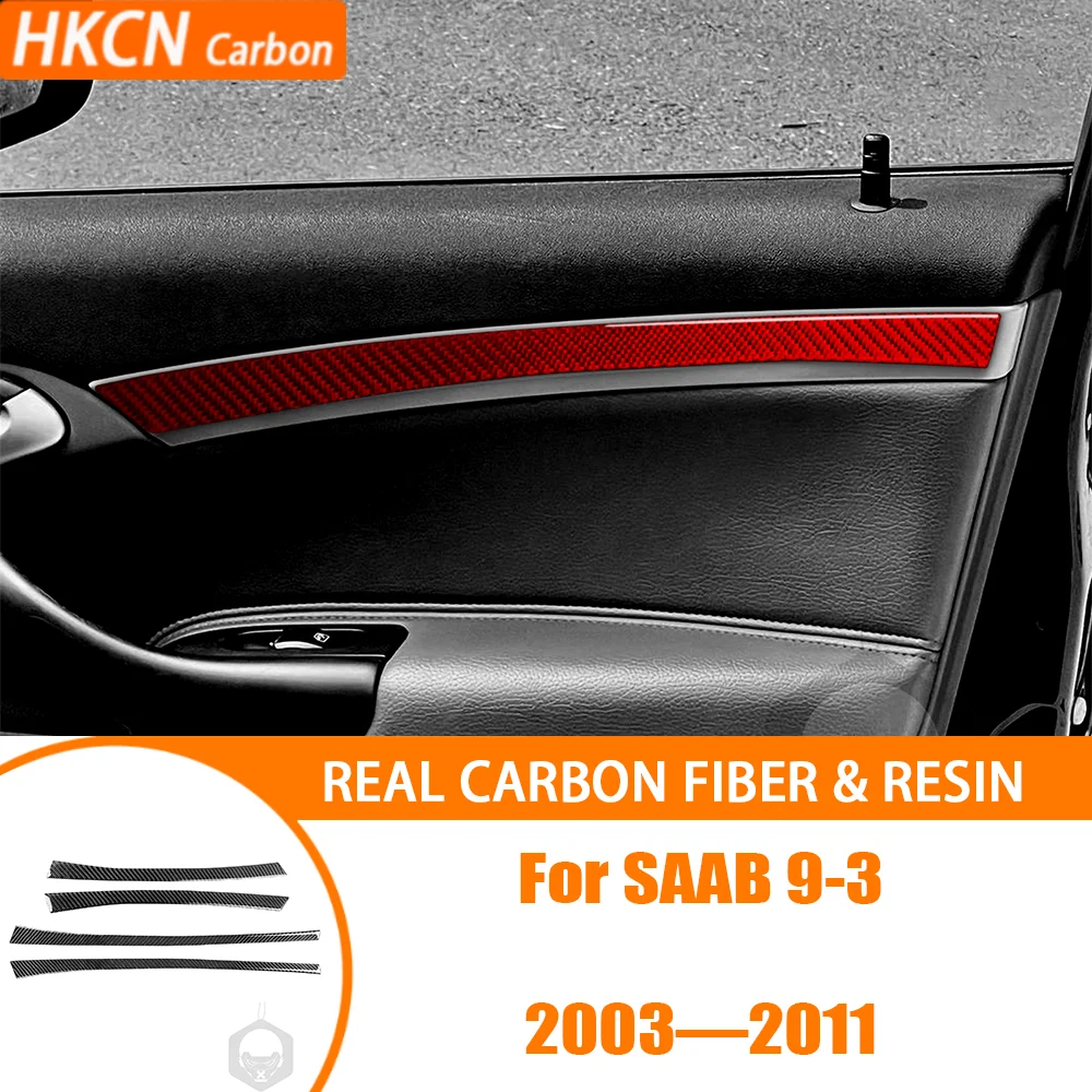 

For Saab 9-3 2003—2011 Car Interior Accessories Carbon Fiber Inner Door Panel Panel Decal Cover Trim Sticker