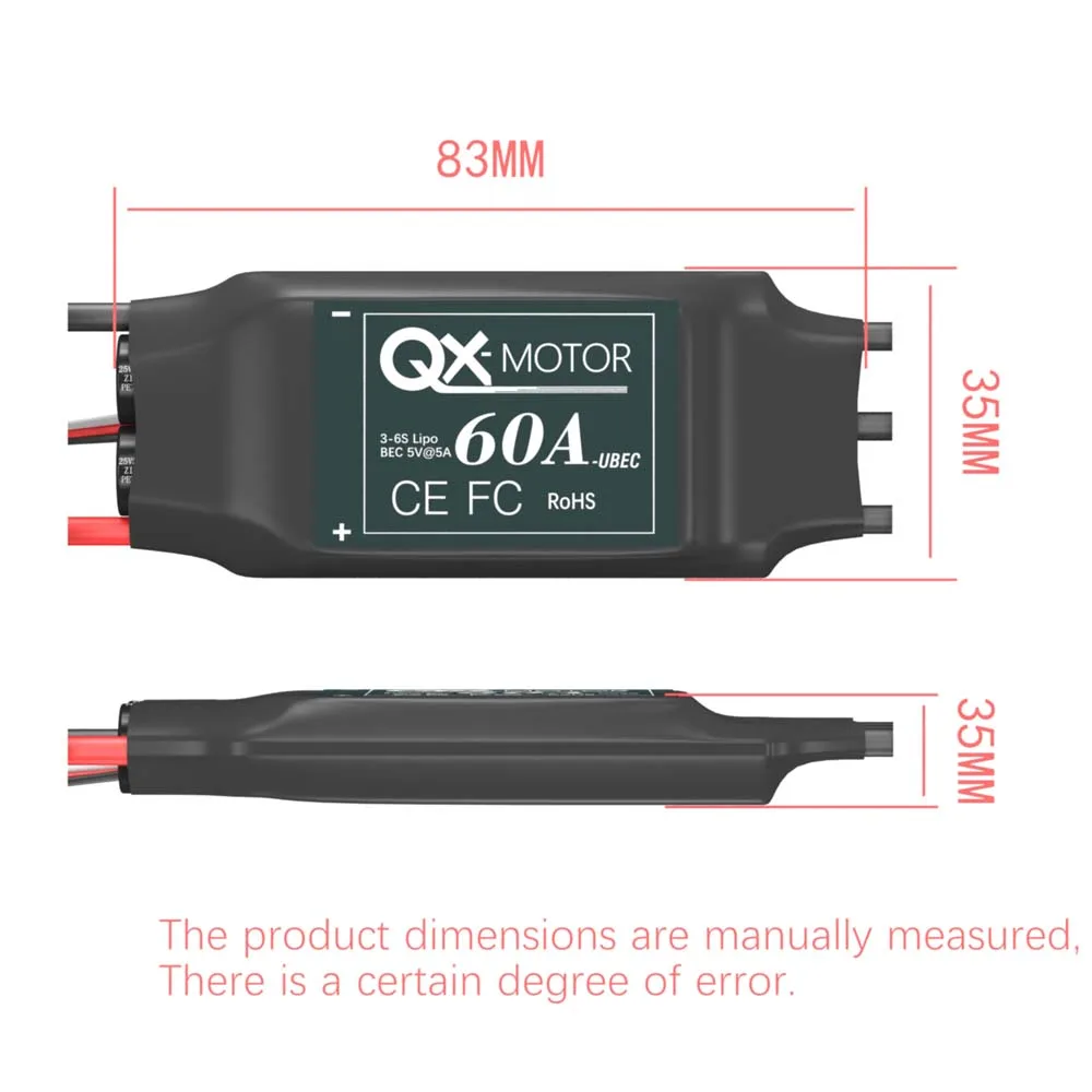 QX-Motor 64MM 12 łopatek EDF QF2822 2100KV 2300KV 3300KV 4300KV Silnik bezszczotkowy z 60A / 80A ESC do samolotu RC Fms Freewing