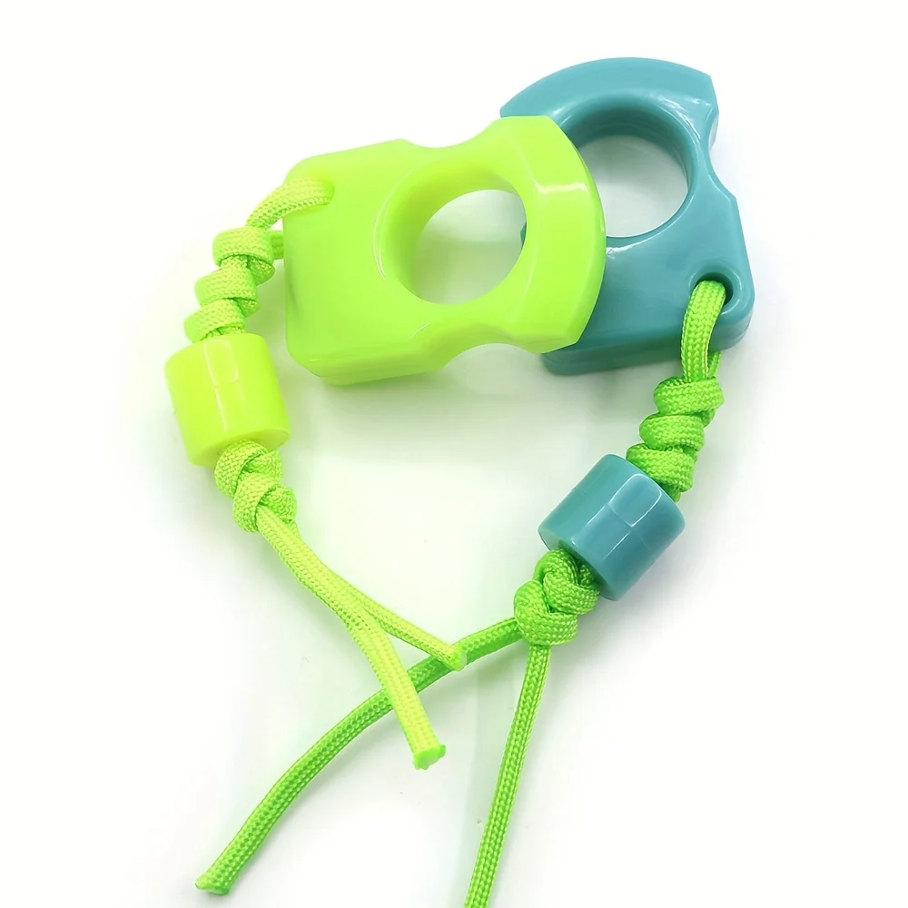 1Pc Outdoor Car Survival EDC Tool Protect Knuckles Luminous Ring Bage Pendant Keychain Hand Decoration Self Defense Accessories view 3