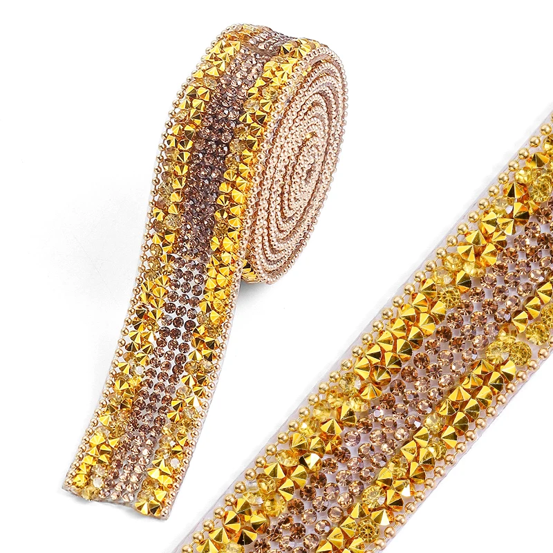 DUCTYSTAL 20mm Resin Rhinestone Ribbon Resin Rhinestone Hotfix Triming Chain Craft For DIY Bag.Shoes,dress