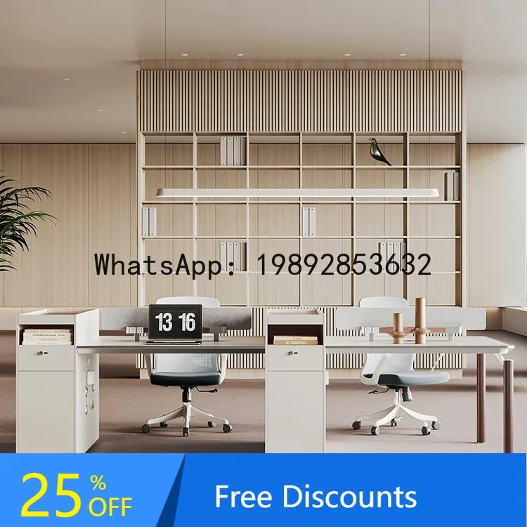 

YFY Financial Office and Set with Partition Modern Simple Two Four Six Person Workstation Card Slot Financial Room