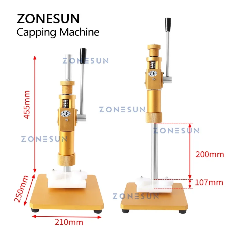 ZONESUN Perfume Sealing Tool Tabletop Manual Crimper Spray Cap Collar Ring Pressing Machine Bottle Top Vial Cap Lid ZS-TYG2