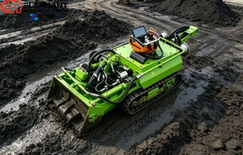 Lake Pond Dredging Robot Remote‑Controlled Tracked Machine For Silt Sand Sediment Reservoir Desilting Application