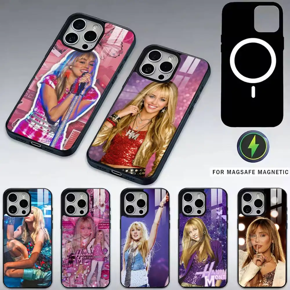 

Чехол для телефона H-Hannah m-Montana для iPhone 17, 16, 15, 14, 13, 12, 11 Plus, Pro, магнитный, с беспроводной зарядкой Magsafe