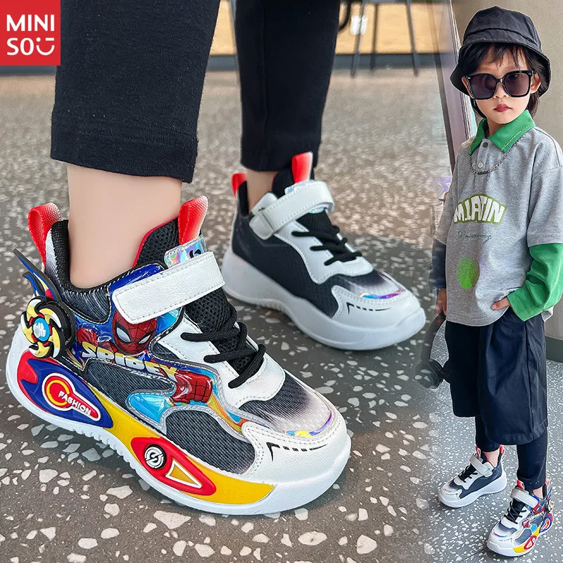 Miniso 2025 garçons Spider-Man baskets automne nouveau, mode anti-dérapant Durable enfants chaussures de course