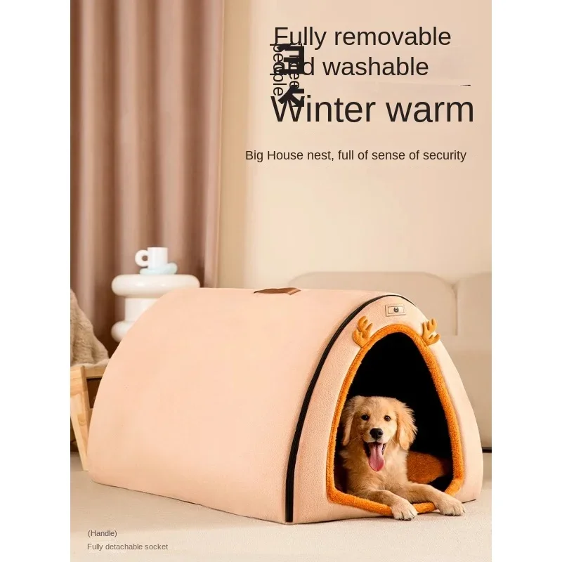 

Kennel warm in autumn and winter removable and washable large kennel doghouse universal in all seasons,closed doghouse in winter