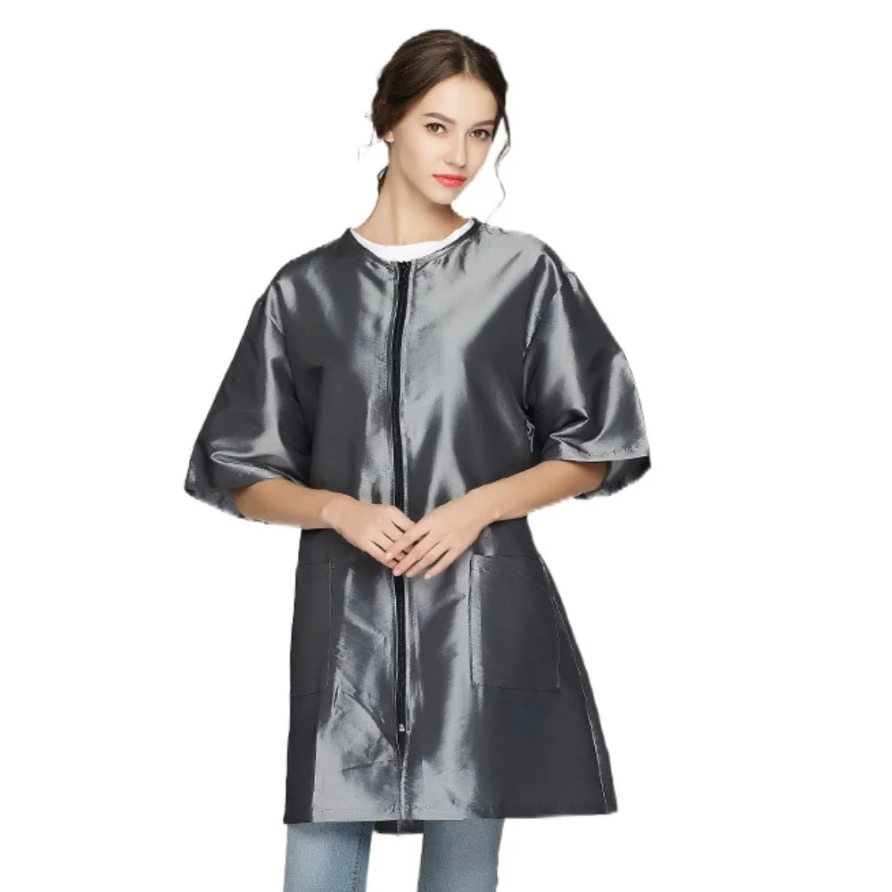 Durable Waterproof Hairdresser Cutting Gown Short Sleeve Apron Haircutting Capes Workwear Uniform Hairstyling Cloth Barber