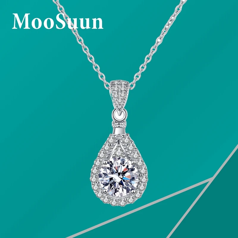 

Ожерелье MooSuun с муассанитом 1.0-5.0 карат для женщин и мужчин, из стерлингового серебра S925, с лабораторными сапфирами, рубинами, изумрудами, подарок на день рождения