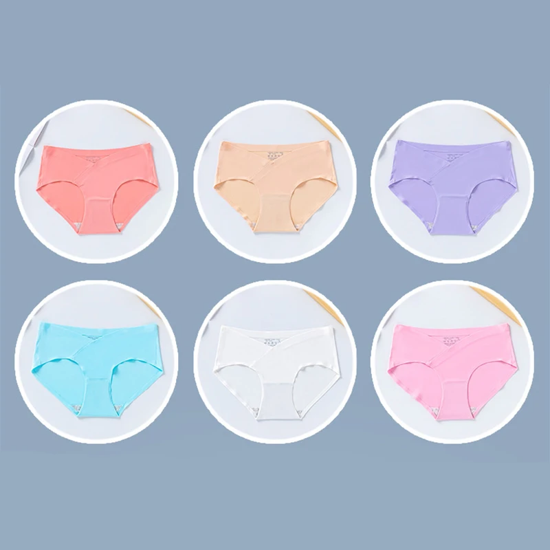 Women Maternity Panties for Pregnant Low-Waist Ice Silk Summer Shorts Pants Pregnancy Briefs Seamless Panties for Pregnant