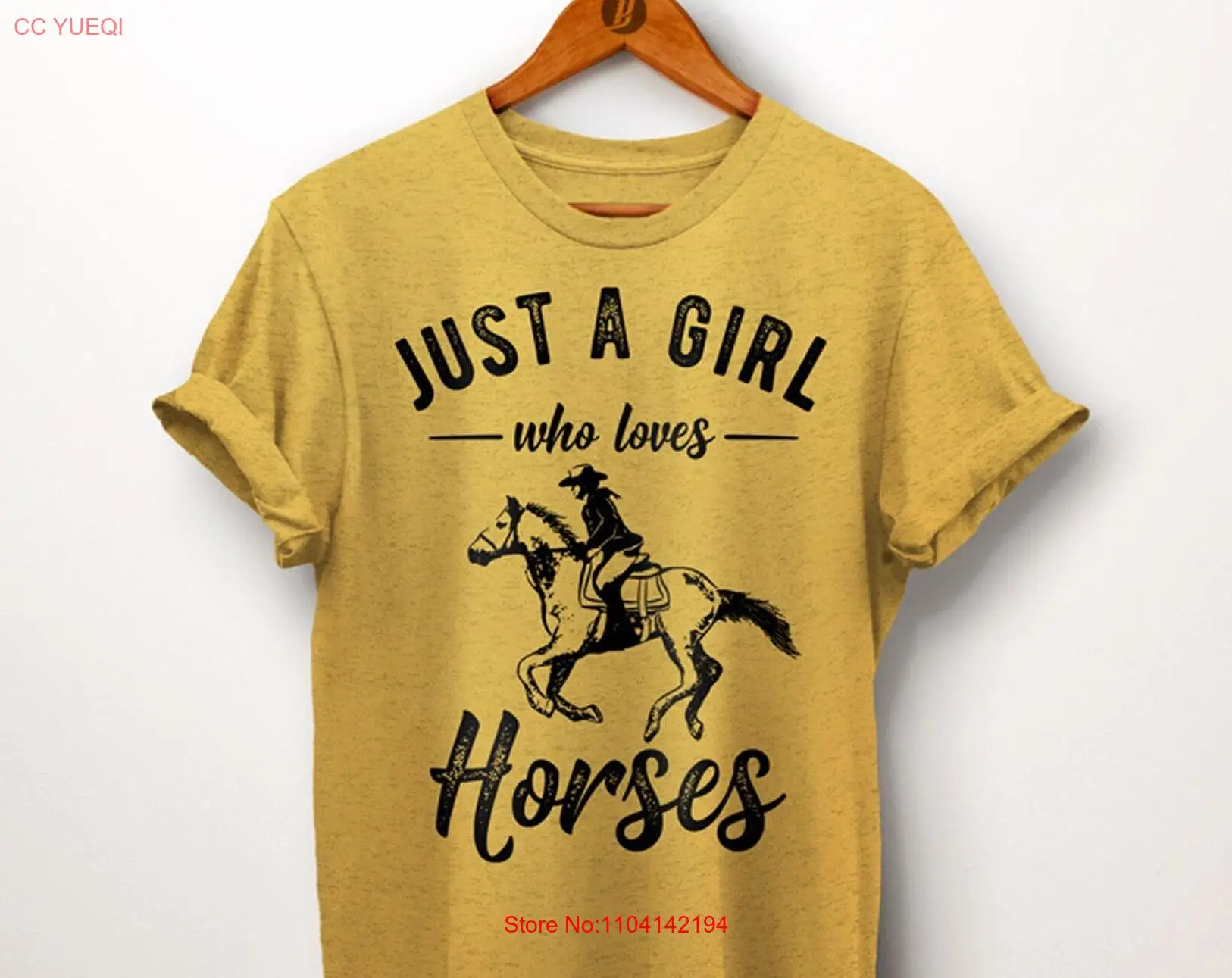 Horse T Shirt s For Girl Just A Who Loves Horses Horseback Riding Daughter Equestrian long or short sleeves