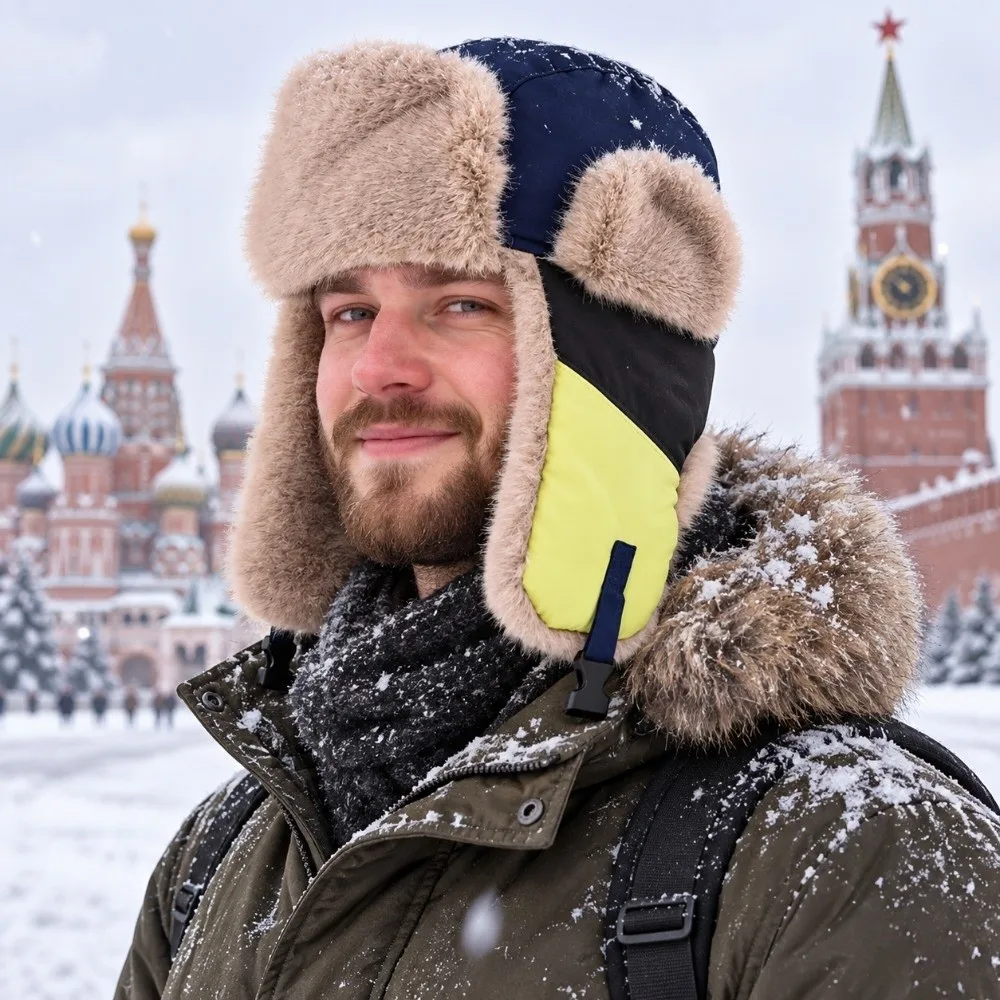 Practical Thickened Earflap Hat Versatile Windproof Winter Warm Hat Colorful Ear Protection Cap Winter