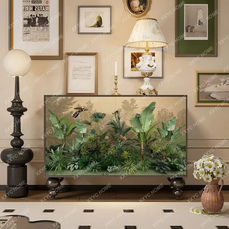 DD Southeast Asia Tropical Rainforest Solid Wood Entrance Cabinet Living Room Integrated Multifunctional Side Cabinet