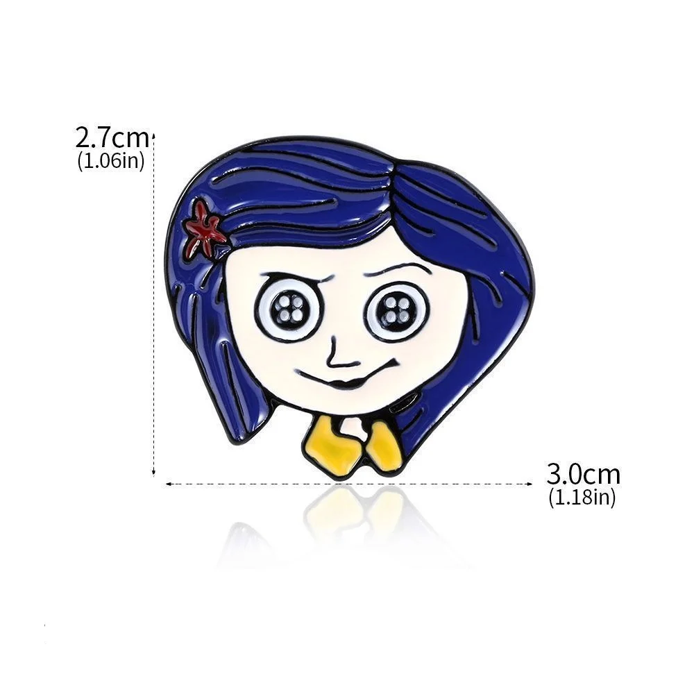 코랄라인 브로치 블랙 키 키체인 잠자리 머리핀 할로윈 크리스마스 파티 코스프레 액세서리 주얼리