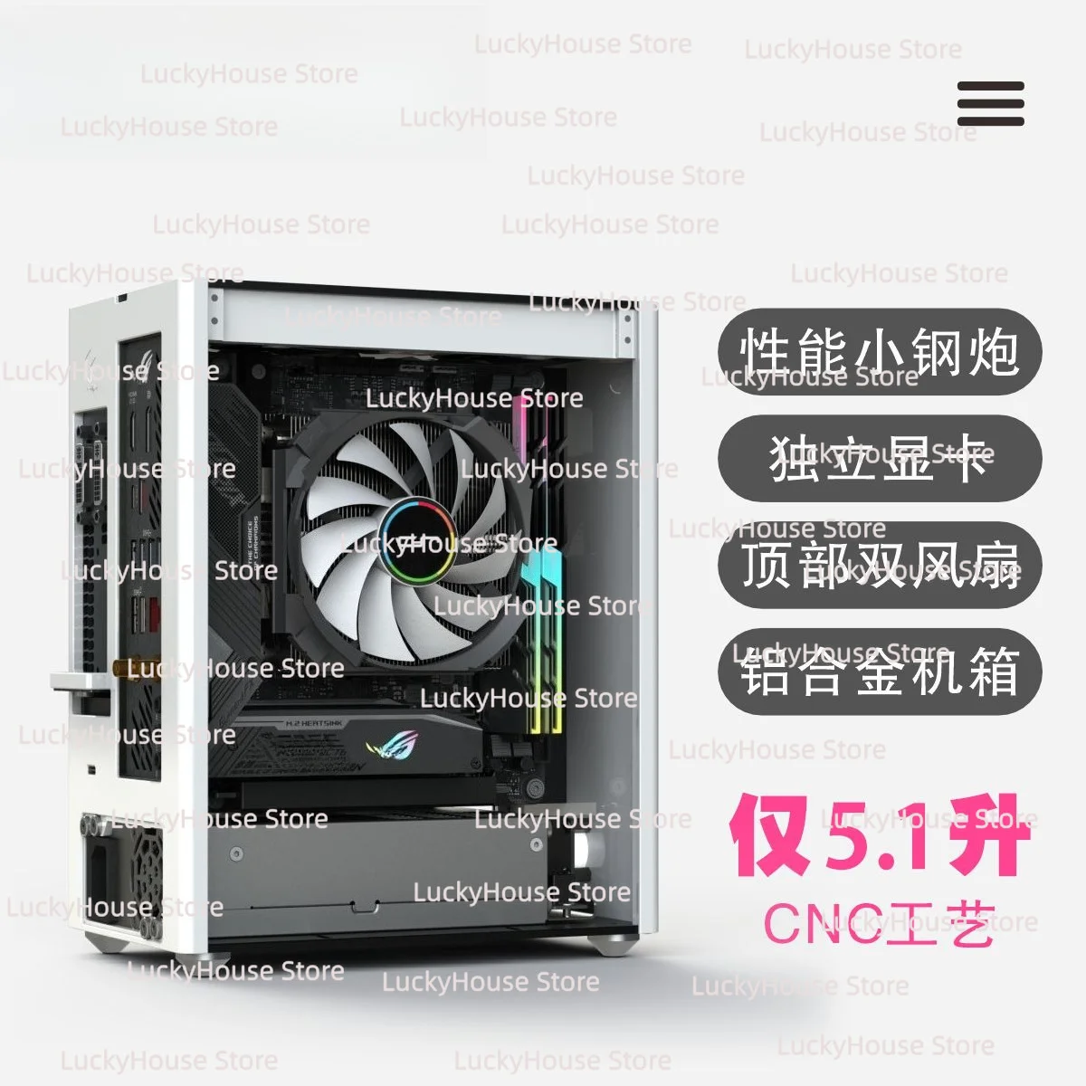 SIXGE K2S Mini ITX PC Case CNC Aluminum A4 Small Form Factor Chassis K39 Ghost S1 LGK2S