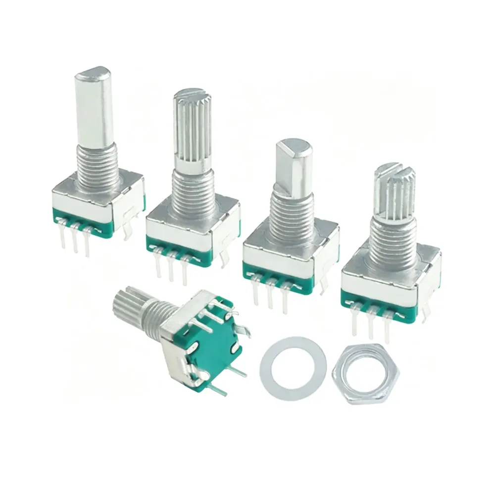 5pcs 20Position Incremental 360 Rotary Encoder Knob Button Switch EC11 for Arduino Digital Potentiometer 15/20mm Plum Half Shaft