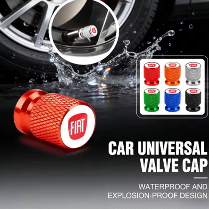

Car Wheel Tire Valve Caps Air Stem Covers Accessories For Fiat 500X 124 Aegea MobiPanda Tipo Sedici Centoventi Fiorino Qubo Toro