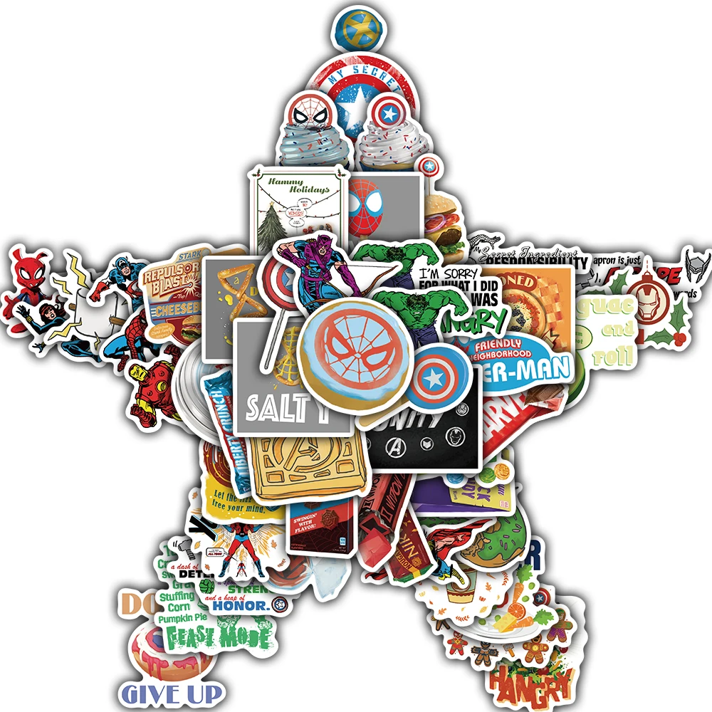 50 個 Fosun Food4 ステッカースクラップブッキング荷物リビングルームラップトップ自転車コーヒーアート画像スケートボード防水ステッカー