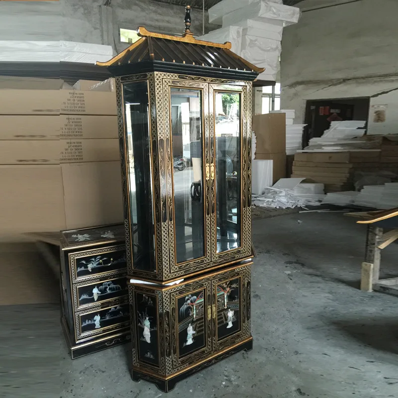 LTT Luodian Craft Bogu Frame Artwork Book Storage Cabinet Glass Display Cabinet