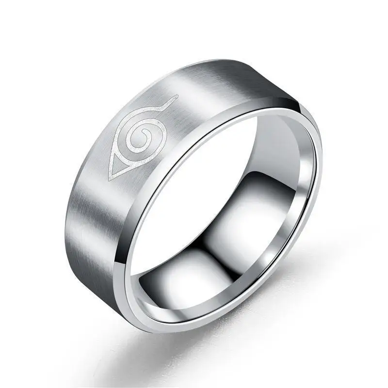 Naruto‑themed Stainless & Titanium Steel Ring Distinct Anime Accents Versatile Wearable Accessory For Shared‑Occasion - view 5