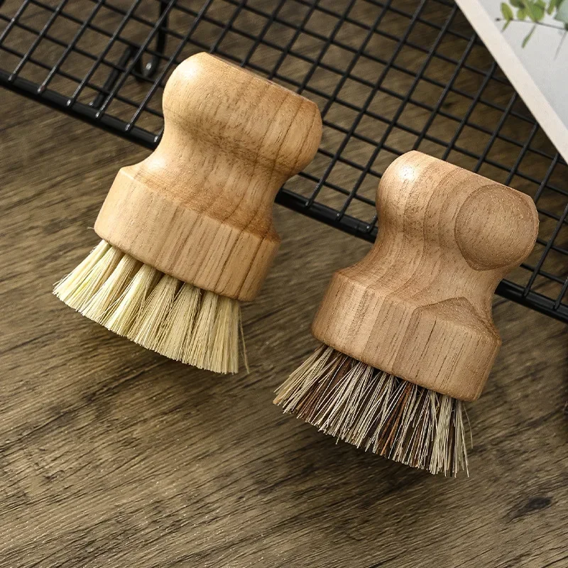 1PC Kitchen Dish Brush Wooden Handle and Sisal Coconut Multifunctional Cleaning Tools Kitchen Scrubbing Brushes