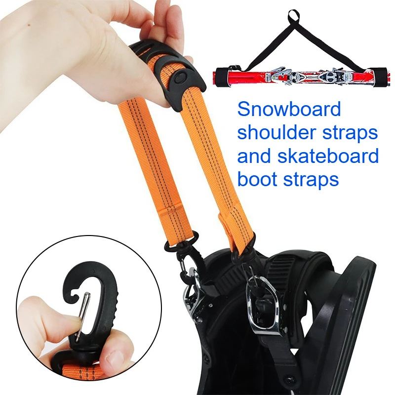 

2Pcs Portable Skating Shoes Carrier Strap Ski Board Strap Hook Belt Roller Skate Hanging Handle Buckle for Skiing Accessories