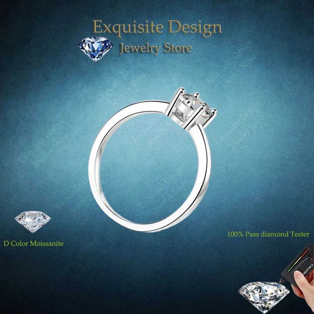 

Exquisite Design 1 Carat Pigeon Egg Shape Moissanite Luxury Ring, Female PT950 Platinum Wedding Band for Women Fitting Party