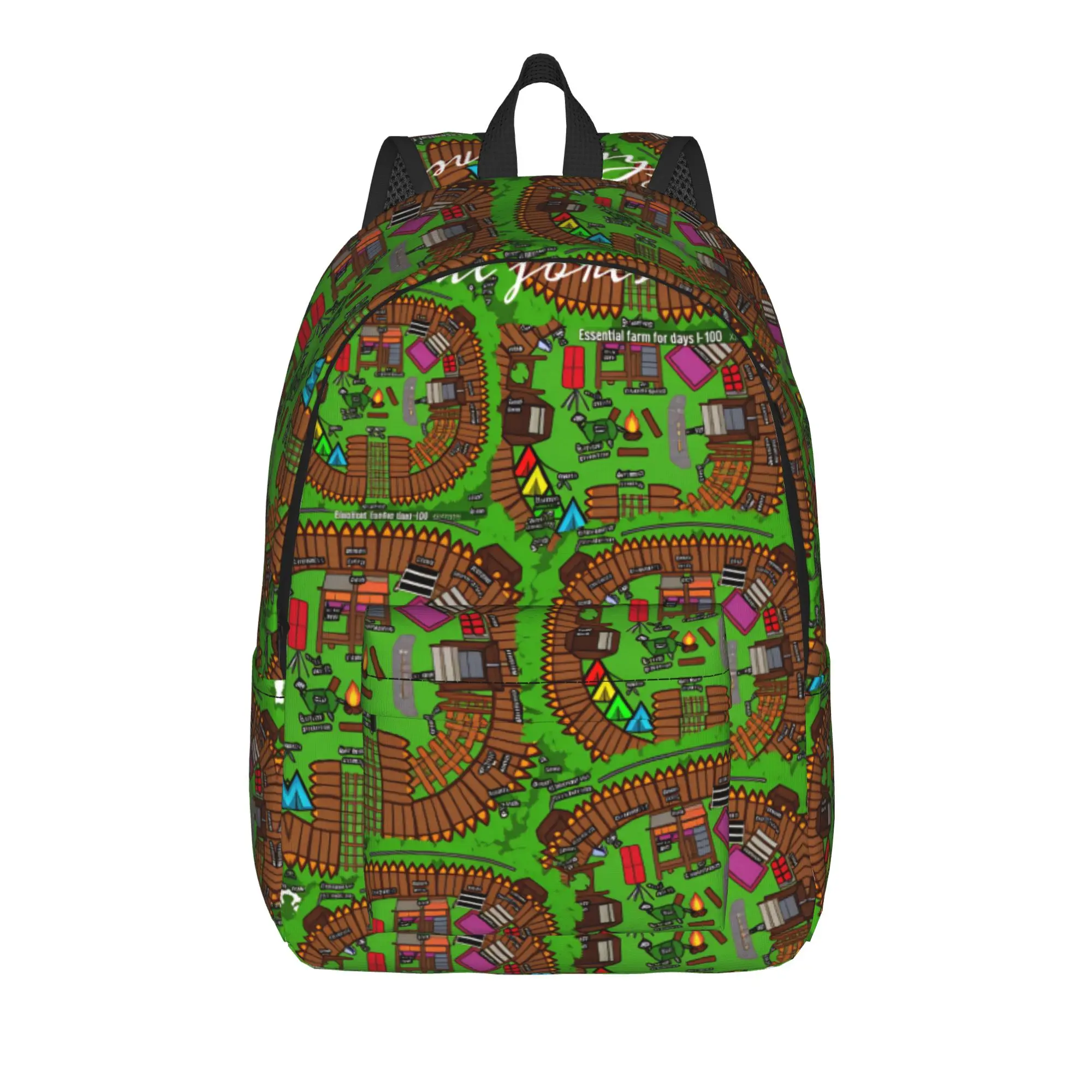 99 Nights in The Forest Game Map Print Backpack  Sport Backpacks Male Kawaii School Bags Design Large Rucksack