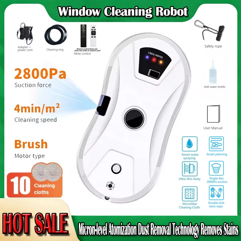

2025 New 5600PA Intelligent Window Cleaner Vacuum Cleaner Robot Window Cleaner Electric Glass Cleaner Household Remote Controls