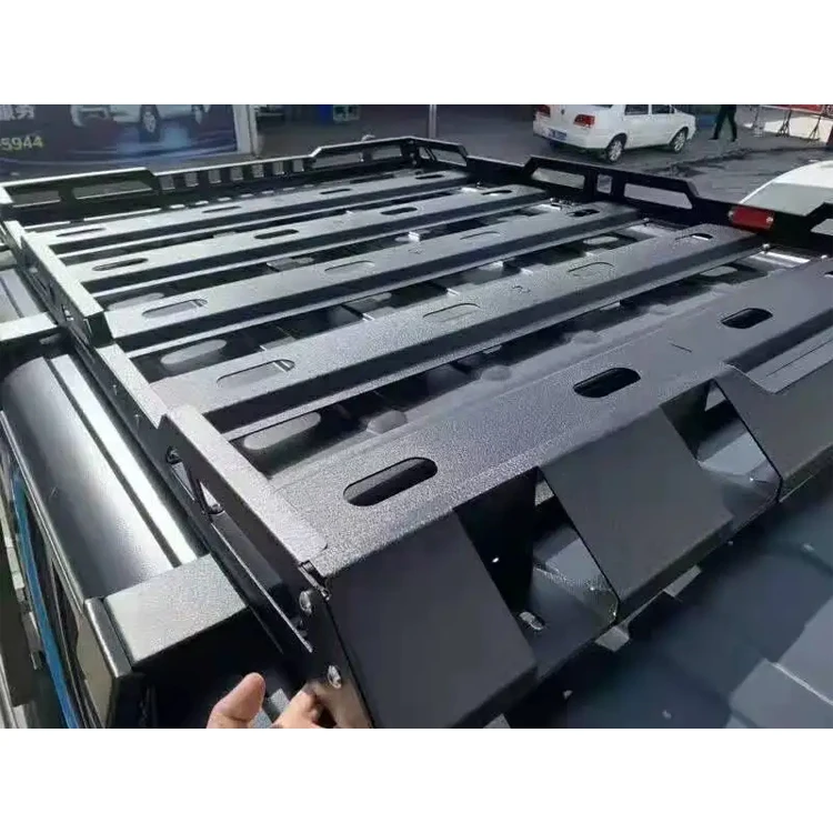 For 2/4 Door Steel Roof Rack W/ LED Light Luggage Rack With Climbing Ladder Mount Cargo Basket For Wrangler JK JL BJ40 3