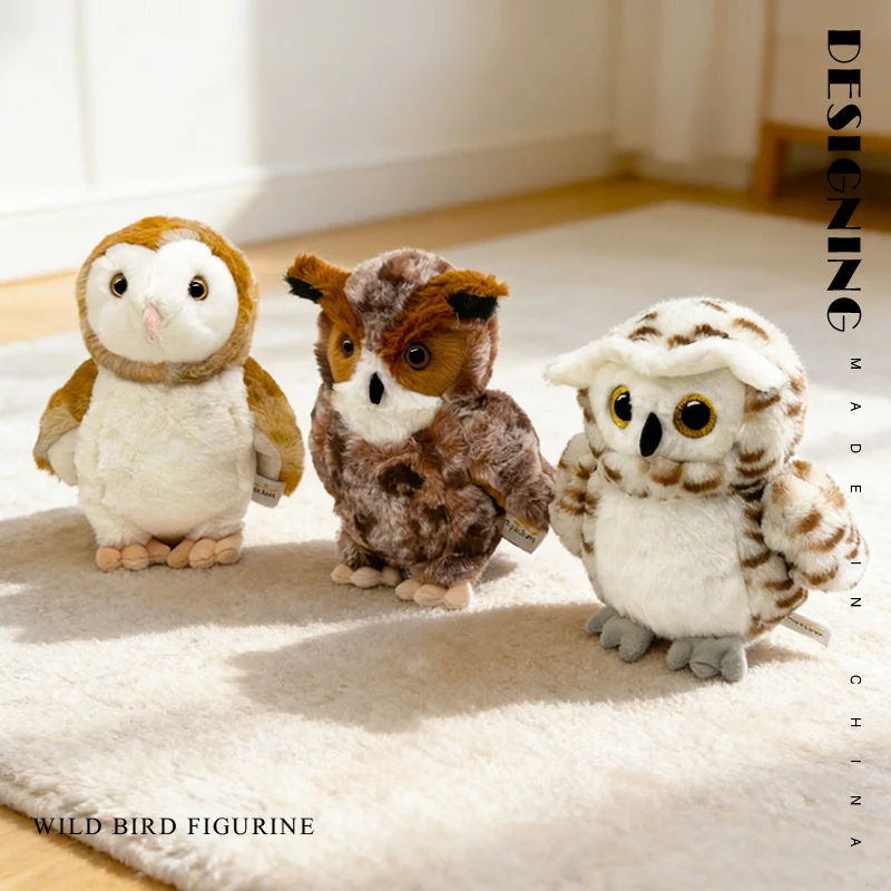 1Pc 20cm Simulation Owls & Tawny Owl Plush Toy Lovely Wild Animals Bird Plush Dolls Stuffed Soft for Birthday Gift - view 2
