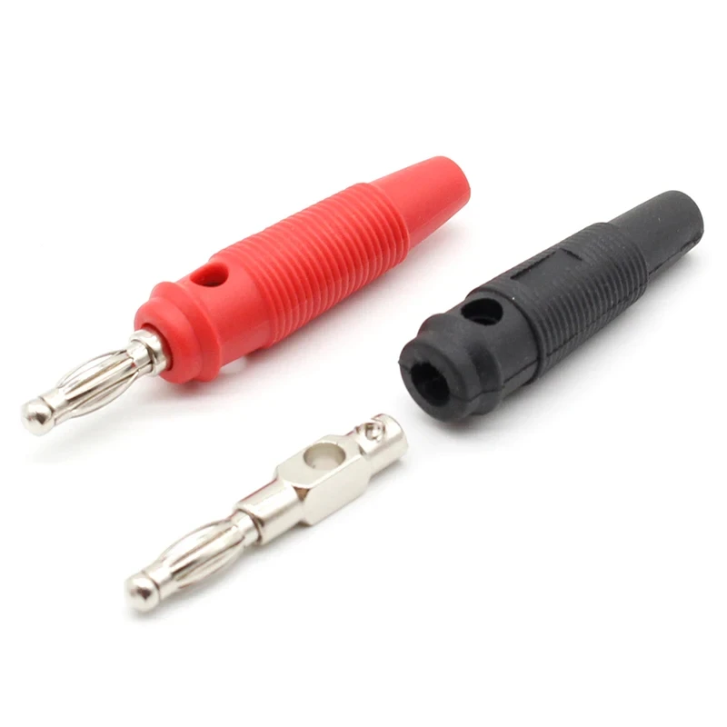 10Pcs Red and Black 4mm Binding Posts Terminals Solderless Side Stackable Banana Plug