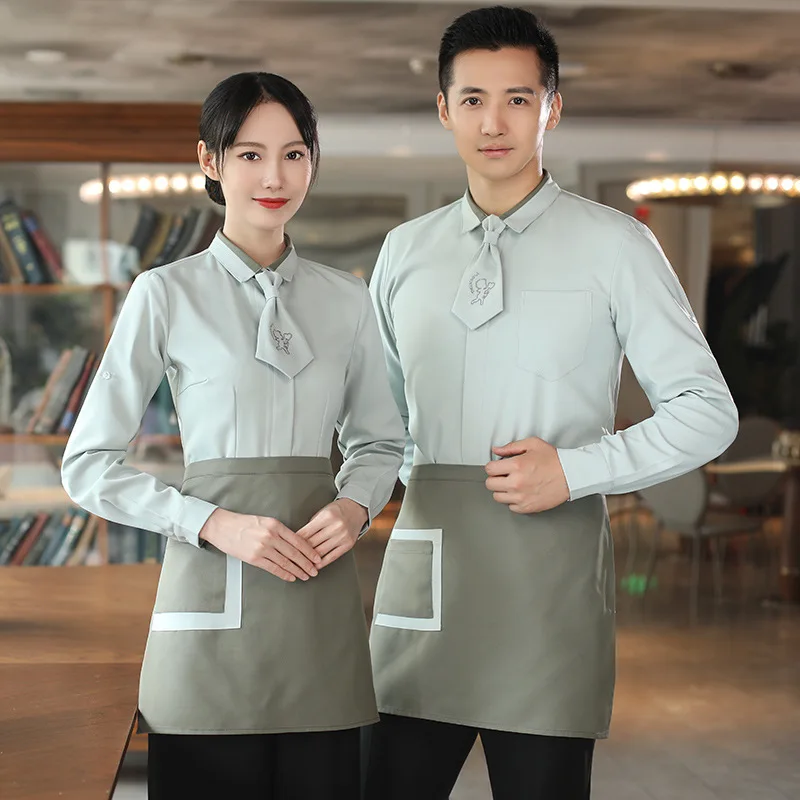 

Hotel Lobby Waiter Workwear Long-Sleeved Women's Hot Pot Chinese Restaurant Catering Autumn and Winter Clo