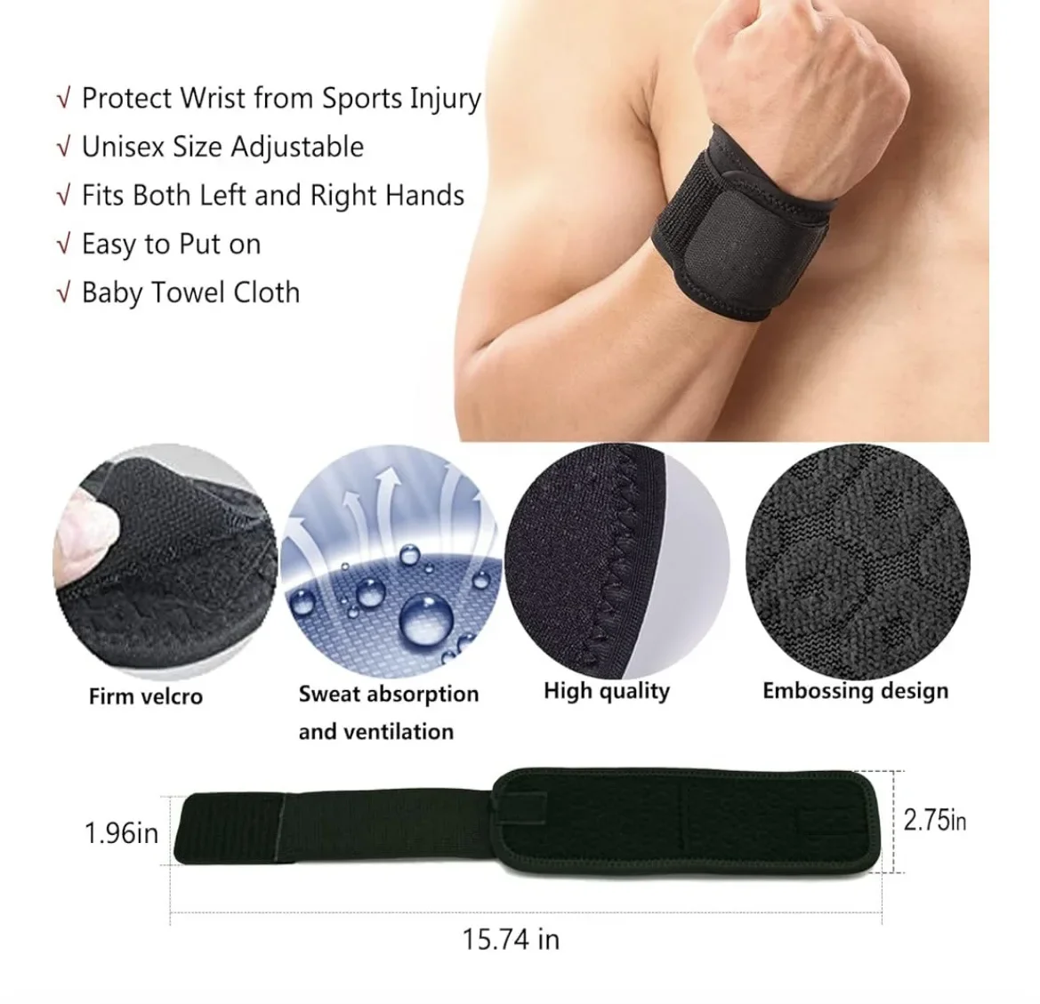 Dünne Elastische Sport-Handgelenkbandagen für Männer und Frauen, Handgelenkstütze für Badminton Fitness Workout Handgelenkschutz – Detail 2