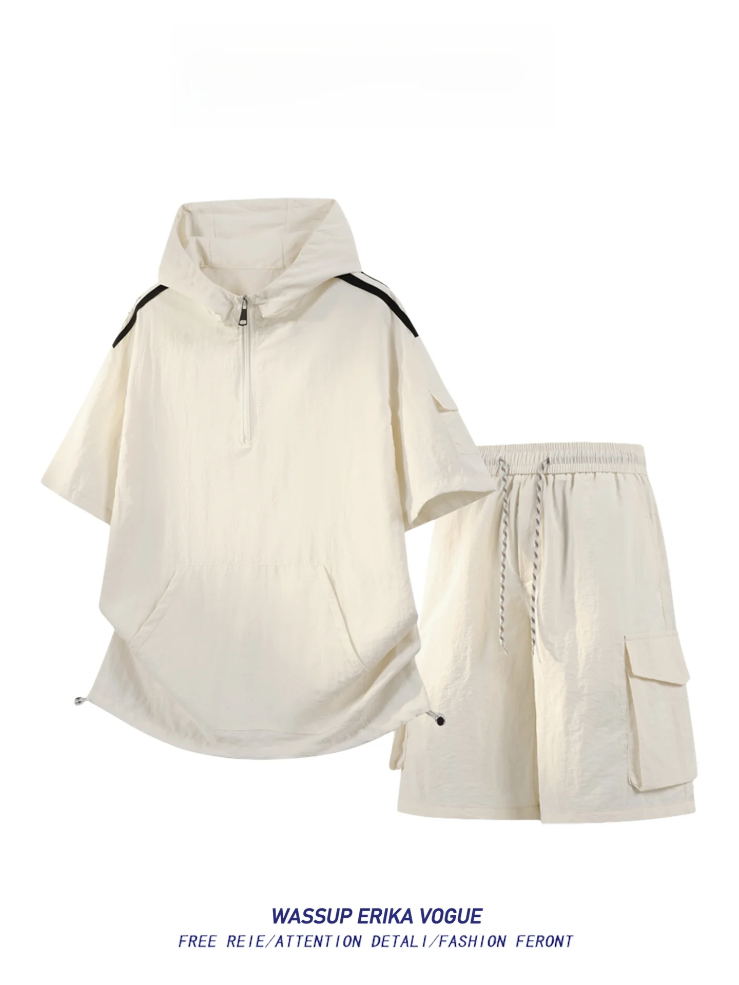 wassup-erika2026-completo-estivo-funzionale-cappello-e-pantaloncini-larghi-da-lavoro-a-maniche-corte-da-uomo-set-due-pezzi-casual-sportivo-per-adolescenti