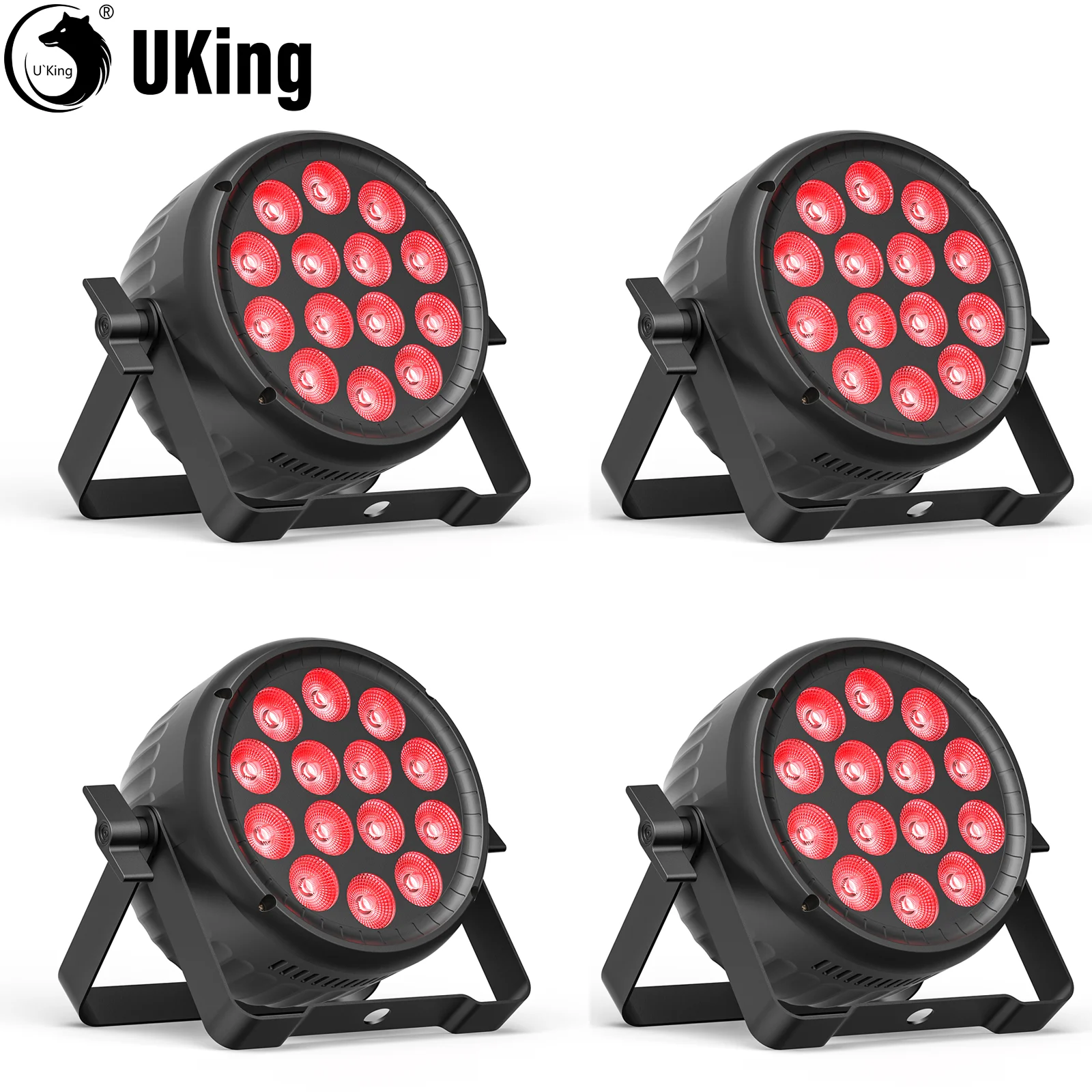 U'King 4Pcs 180W 14LED RGBW Par Lights Stage Light DMX512(4/8CH) Sound Activated DJ Lights For Party Concert Church Wedding