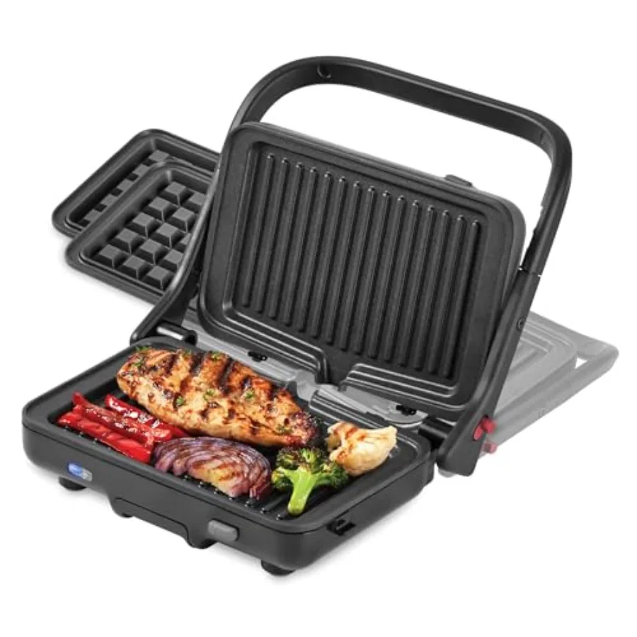 

Многофункциональная система для приготовления на гриле MultiMaker Flex Press Grill System - гриль и вафельница - с антипригарными съемными пластинами - электрический гриль для сэндвичей, для использования на столешнице в помещении