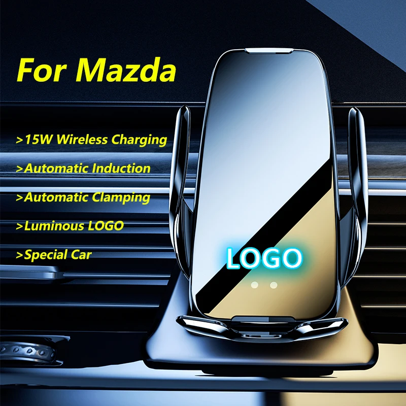 

15W Mobile Phone QI Wireless Charging Holder For Mazda 3/6 CX-5 CX-8 CX30 ATENZA In Car Air Vent Mount Bracket Fast Charging