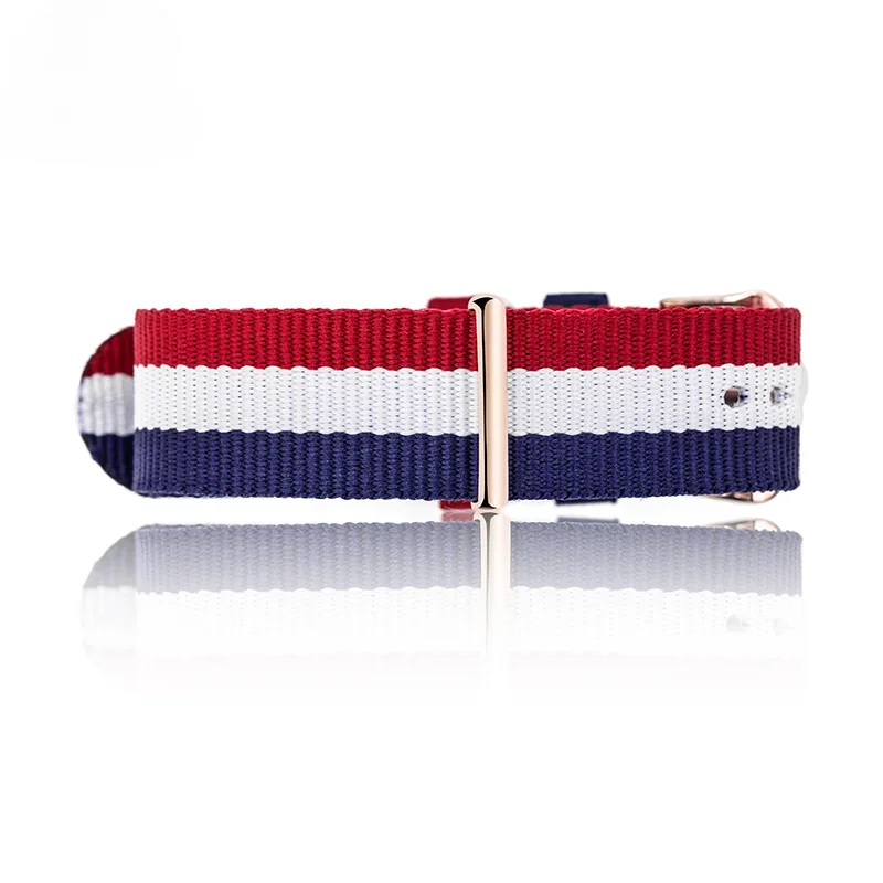 حزام ساعة من النايلون للتسلق للرجال والنساء لساعة DW Daniel Wellington من القماش الصلب المقاوم للصدأ بإبزيم متعدد الألوان