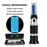 Honey Handheld Refractometer Brix 58-90% Sugar Content Beekeeping ATC Refraction Sweetness Concentration Meter With Box 50% Off