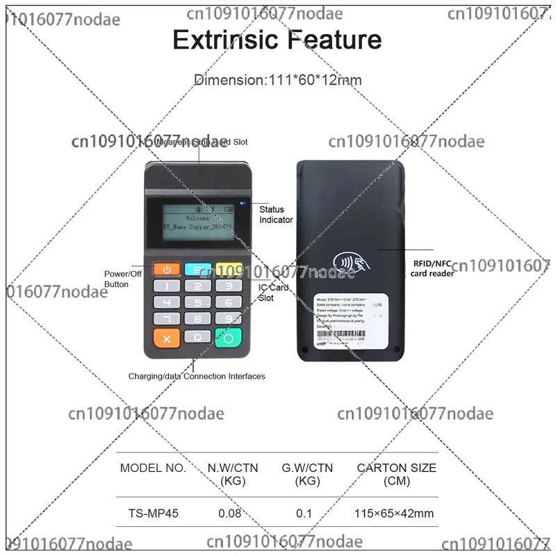 Keypad Keyboard Credit Chip Card Reader Writer With EMV PCI MPOS Approved USB BT Connection ICC NFC Pinpad System