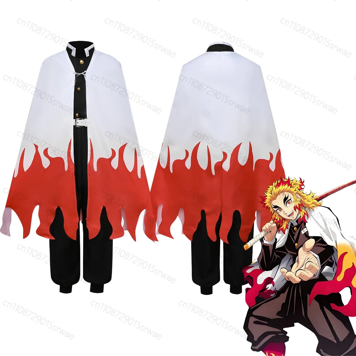 

Anime Demon Killer Cosplay Costumes Kyojuro Cosplay Kimono Costume Uniform Wig Robe Suits For Adult Kids Wigs Cos Outfit Party