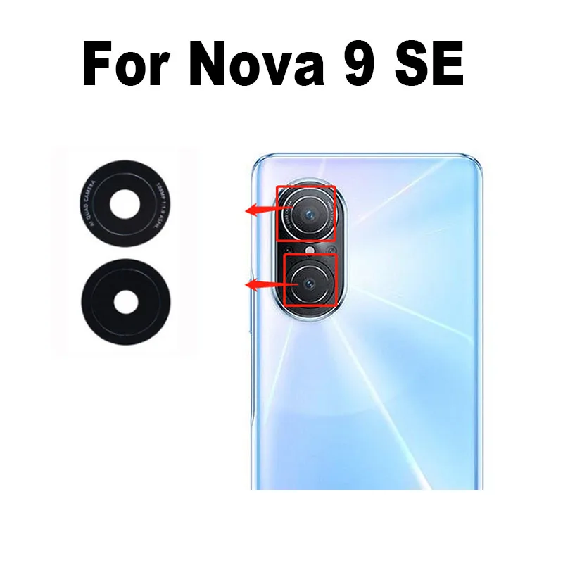 For Huawei Nova 9 SE 9SE Back Camera Lens Rear Glass Cover Upper Glass Replacement With Frame Cover Adhesive Sticker