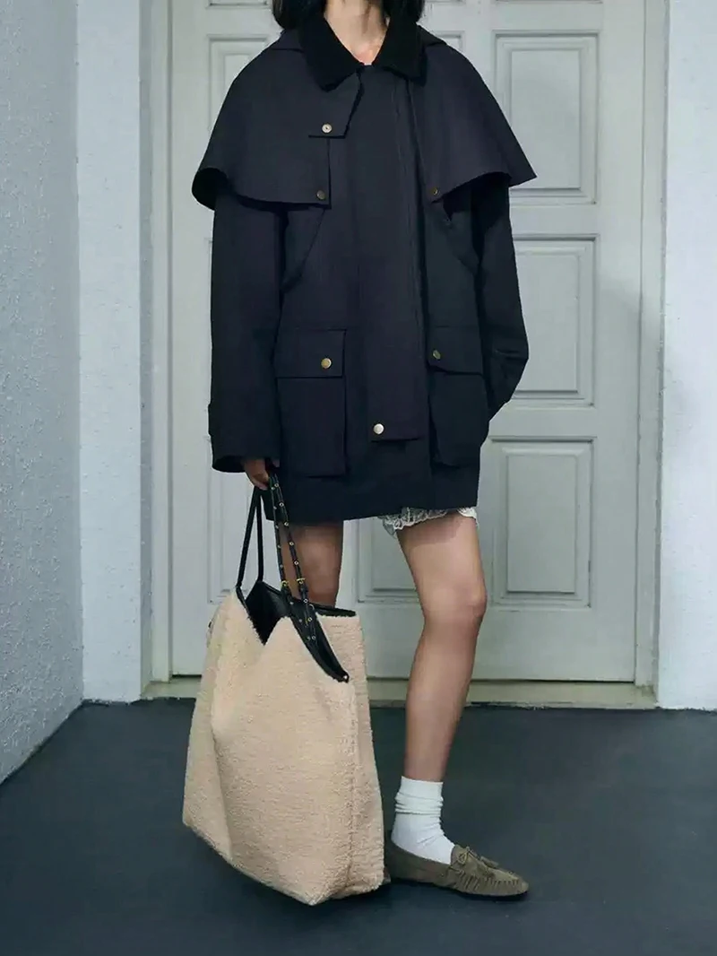 

Fashion Lambwool Tote Women Bag Large Capacity Fur Shoulder Bag Double-sided Designer Bags for Women Handbag Plush Shopper Purse