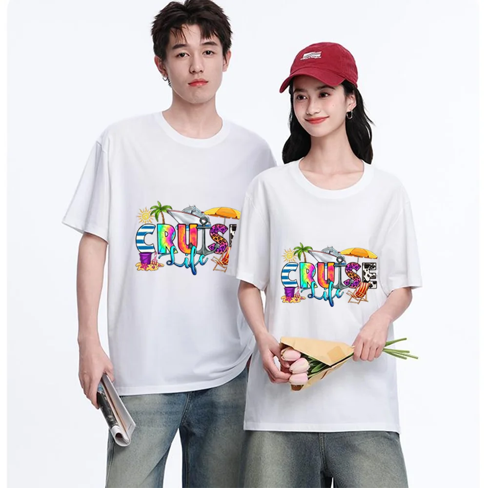 Cruise Life Printed T Shirt Breathable Fabric S-XXL Personalized Custom T Shirt Casual Short Sleeve Tee Aesthetic Graphic Top Un