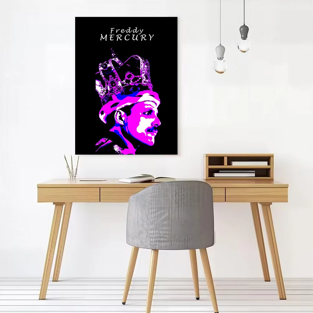 Freddie Mercury Portrait Canvas Wall Art Poster Custom Wall Paintings Personalized Photo Printing for Room Ornaments Wand Deko