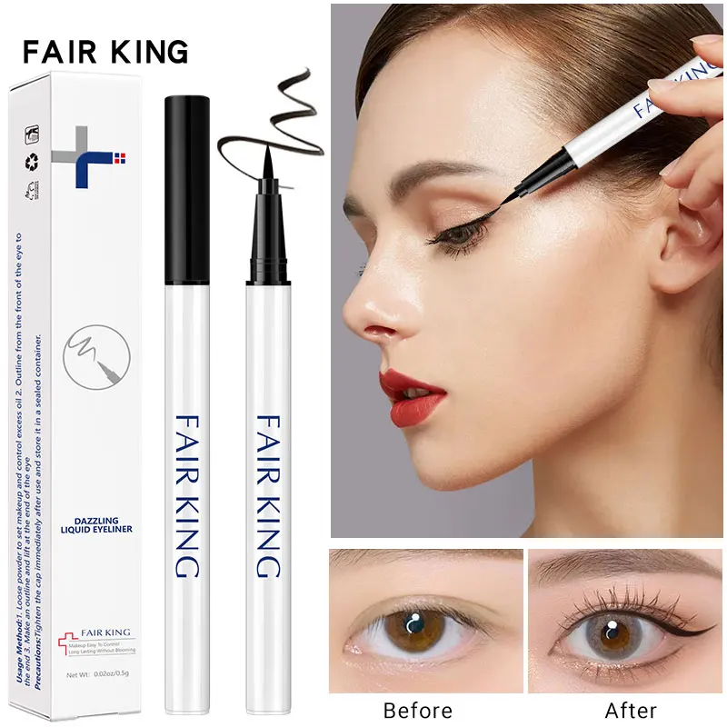 

FAIR KING Black Liquid Eyeliner - Waterproof Long-Lasting Easy to Wear Eye Makeup Cosmetic Tool for Perfect Eyes Look