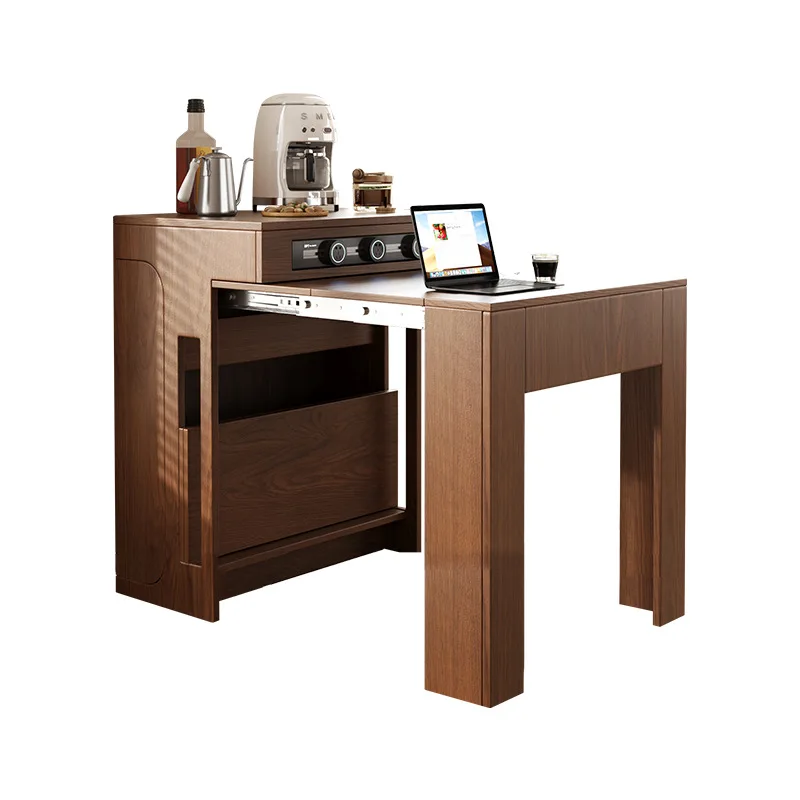 Nordic retractable dining table island integrated household small apartment space saving storage multi-functional invisible