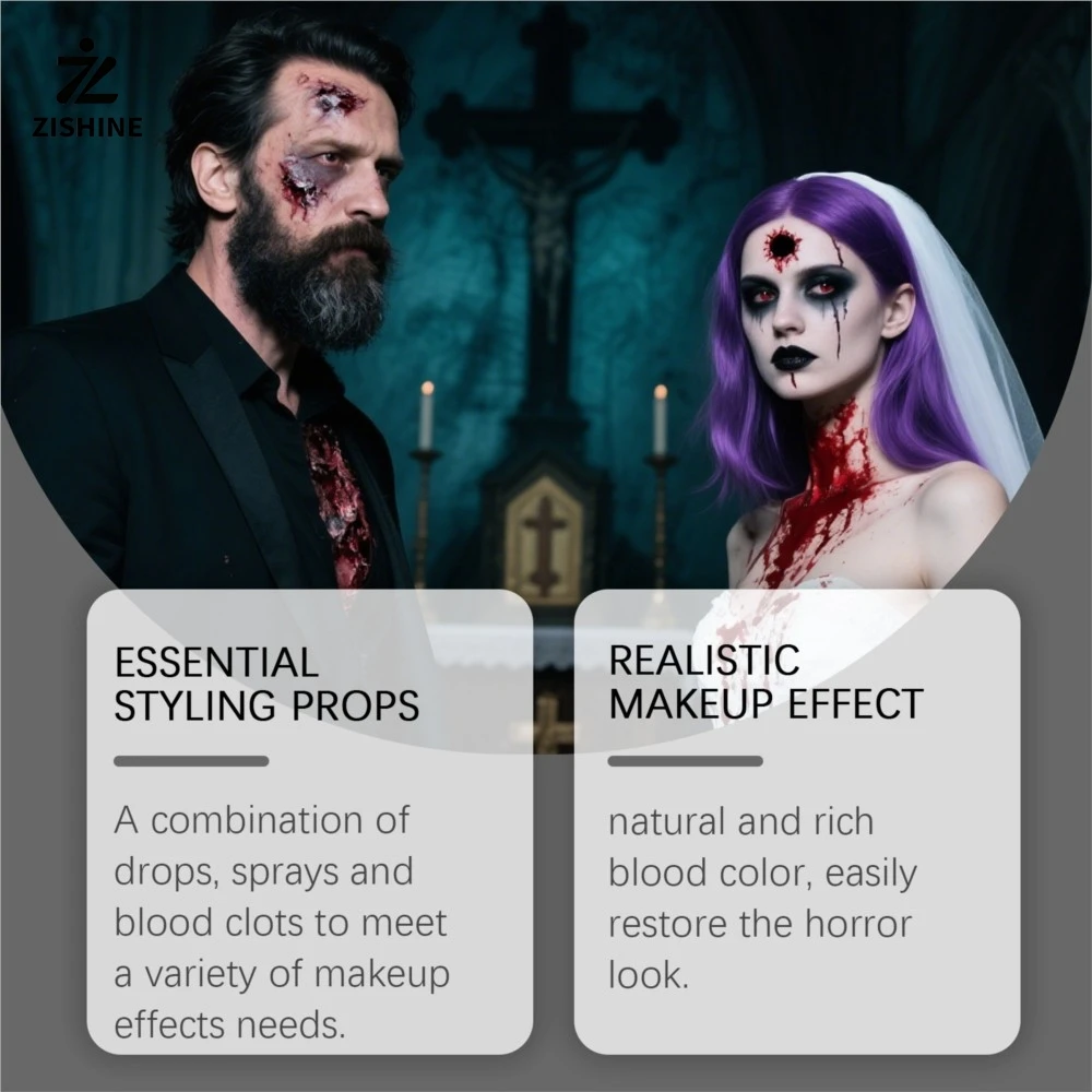 Disposable makeup stage fake blood funny makeup realistic washable Halloween supplies suitable for holiday parties