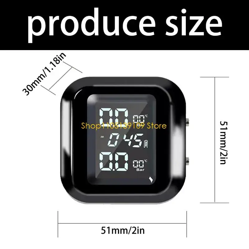 شاشة LCD لمراقبة ضغط الإطارات للدراجات النارية مع تنبيهات قابلة للتعديل وأجهزة استشعار خارجية مقاومة للماء للمركبات ذات العجلتين